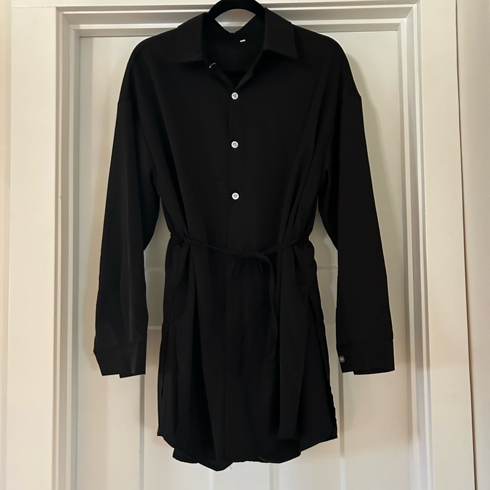 Chic Black Women's Button Down dress.